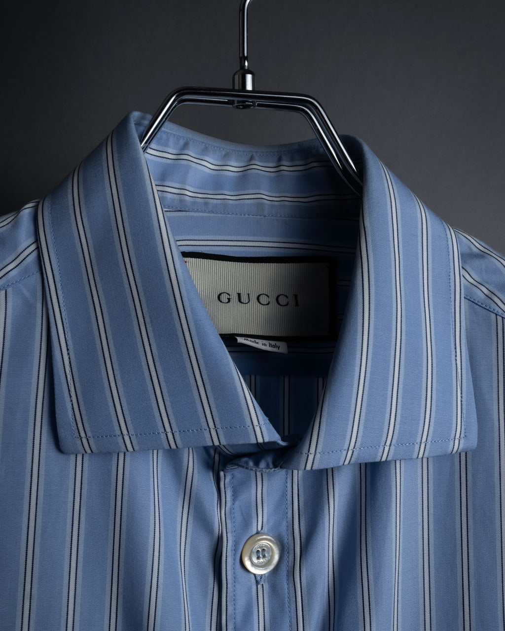 "GUCCI" Michele period brand code embroidered striped shirt