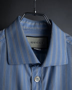 "GUCCI" Michele period brand code embroidered striped shirt