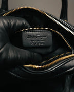 –SPECIAL– “Salvatore Ferragamo“ 00’s-10’s Black leather dome handbag