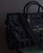 "Rudolph Valentino" Striped nylon combination 2-way boston bag