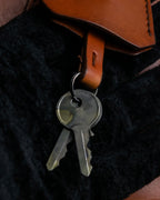 "PRADA" Belt flap detail rounded boston leather bag