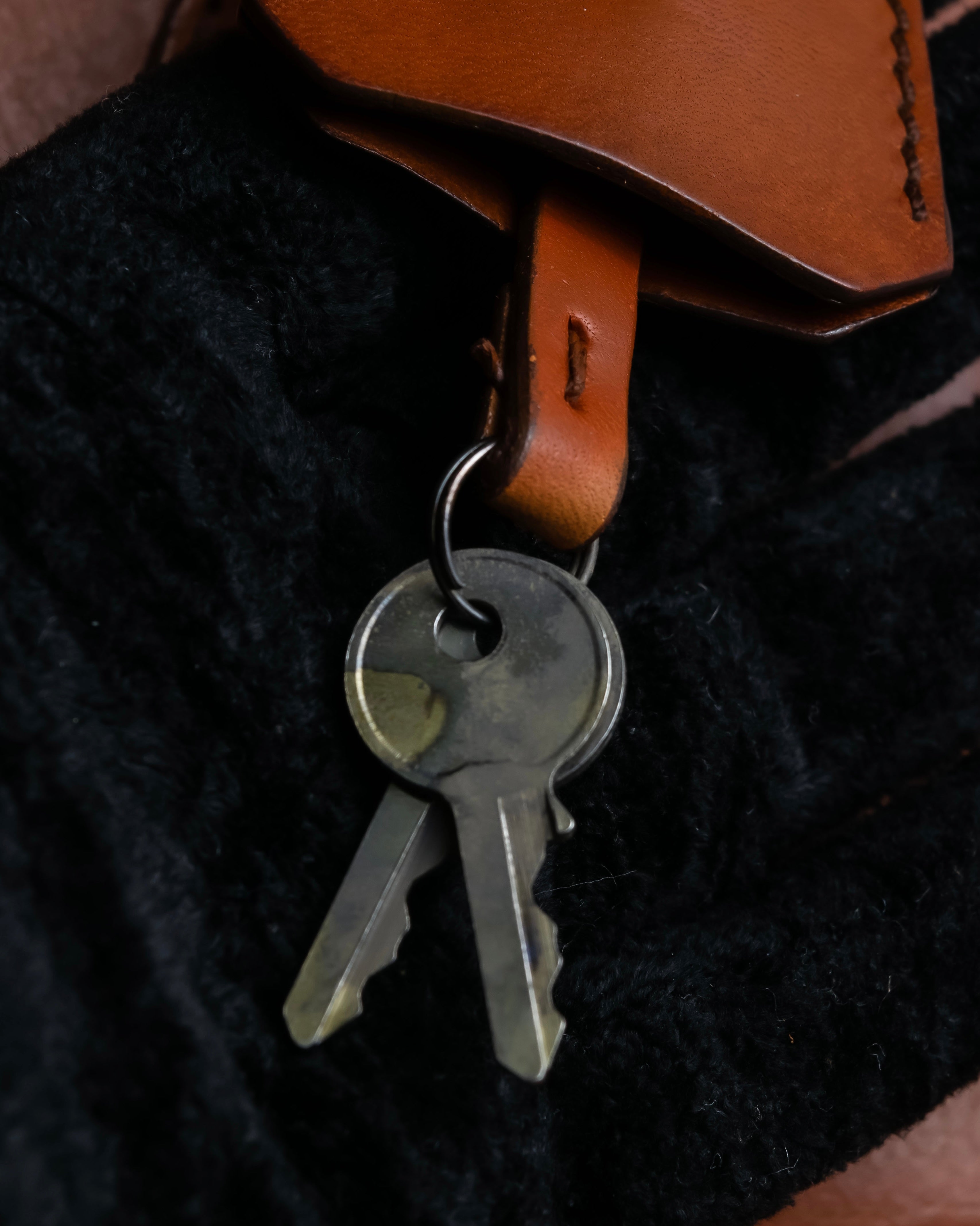 "PRADA" Belt flap detail rounded boston leather bag