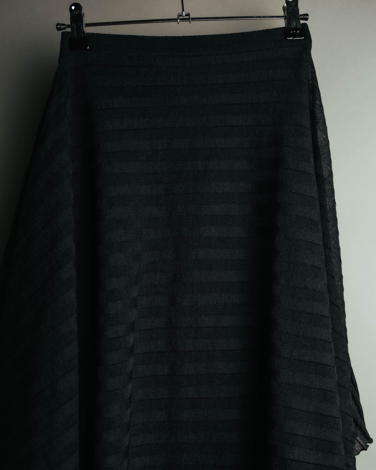 -SPECIAL- “Christian Dior“ 00’s-10’s Sheer ribbed asymmetric long skirt