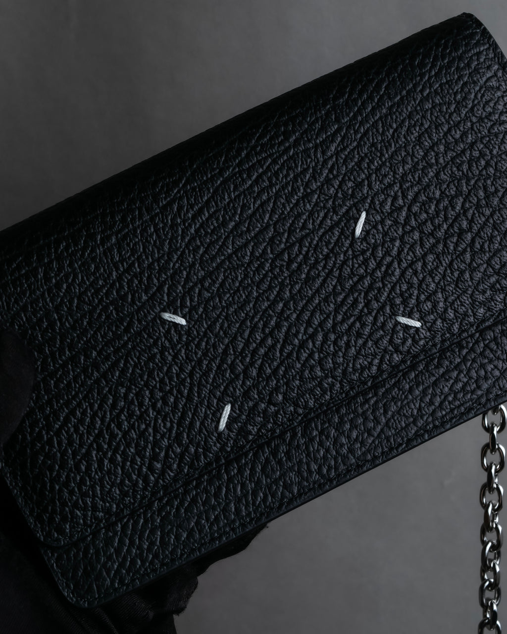 "MAISON MARGIELA" Grained leather chain wallet bag