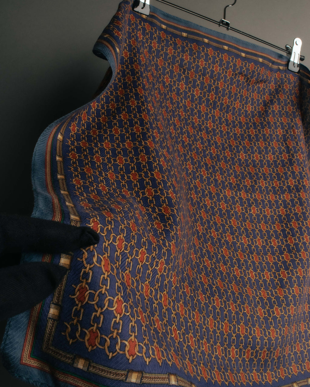 "CELINE" 80's-90's Chain print scarf