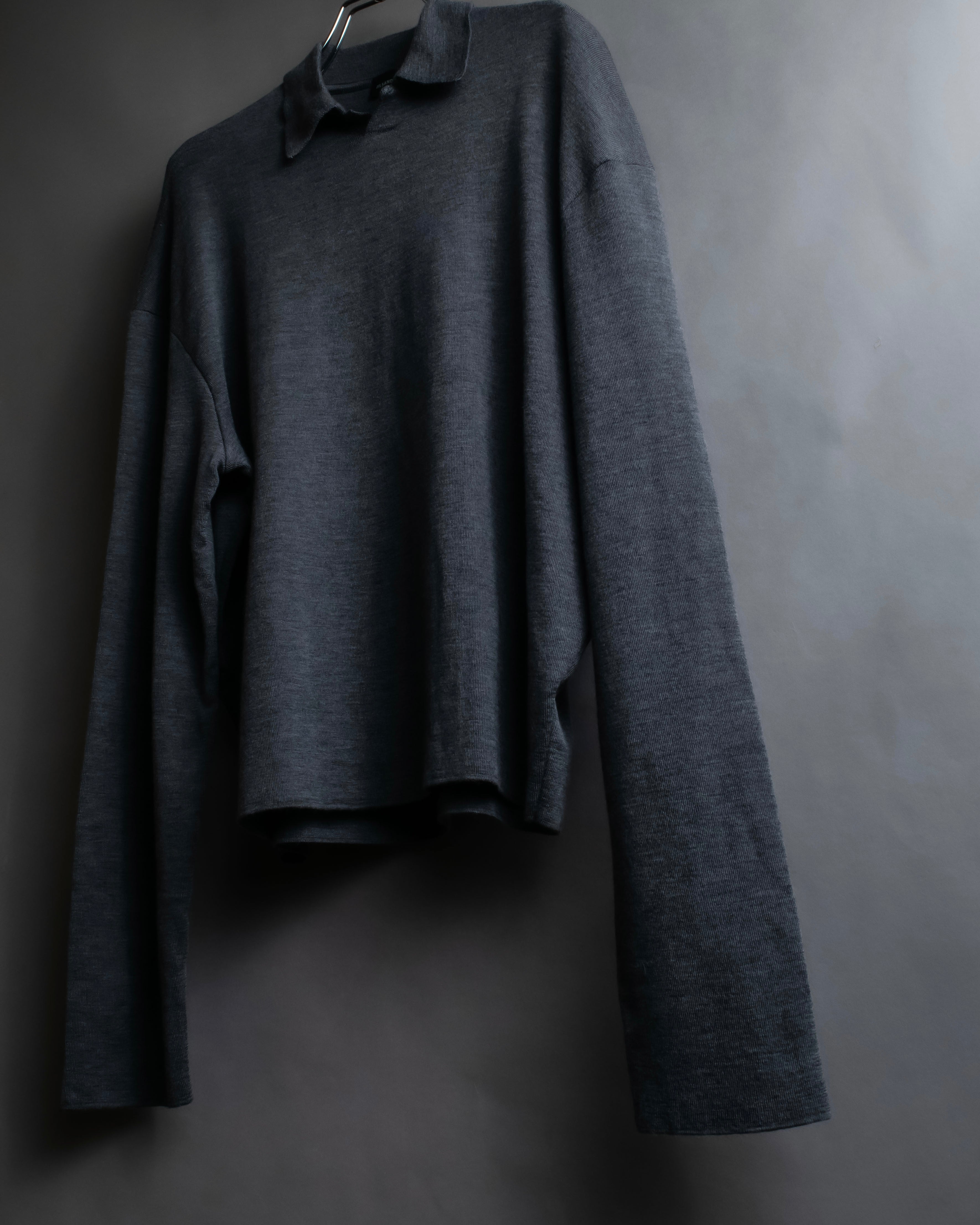 "JIL SANDER" Polo collar design wool knit pullover