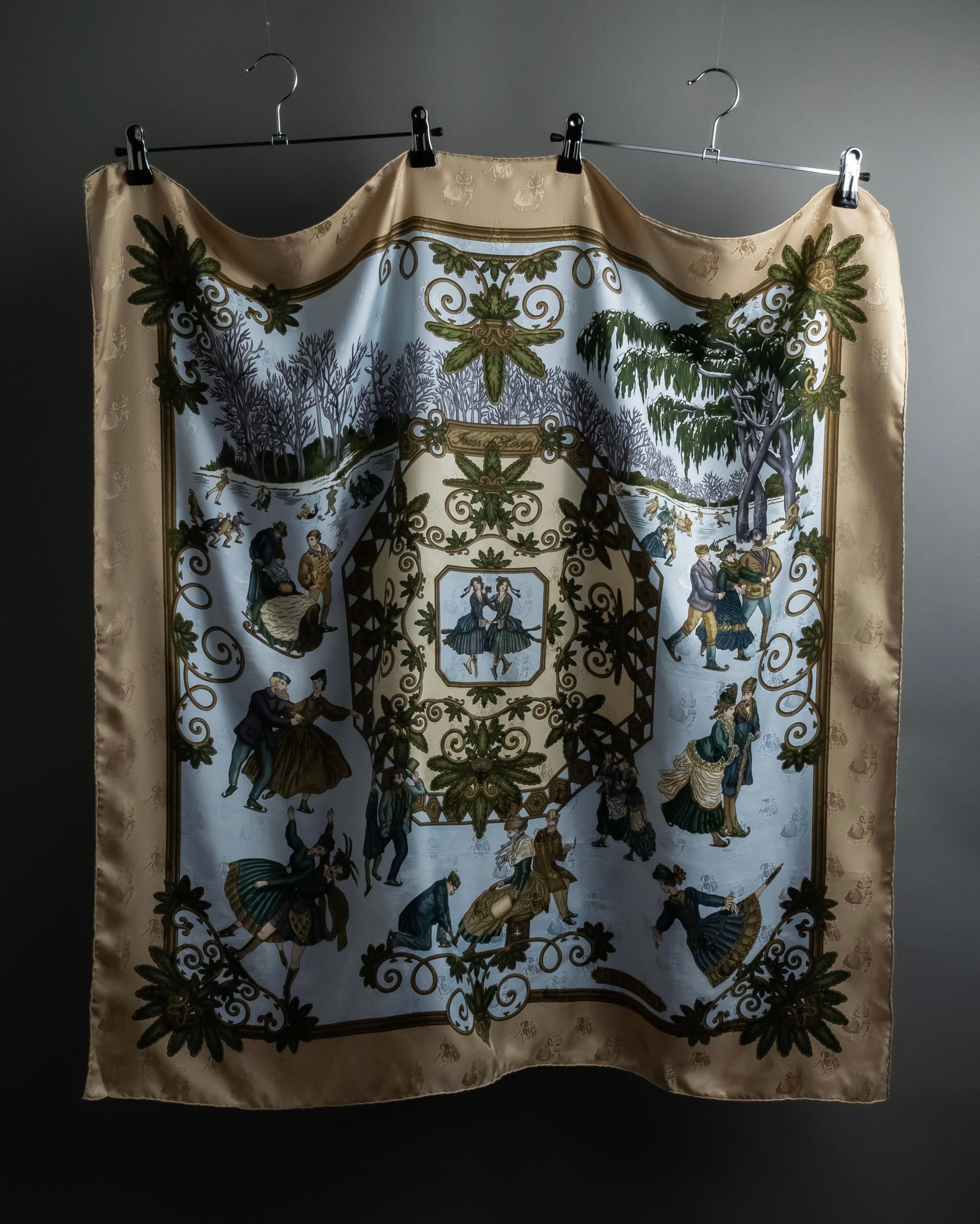 "HERMES" Carré 90 Joies d’Hiver Winter Pleasures silk scarf