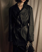 "JEAN PAUL GAULTIER" Firm finish double-zip belted mid-length coat