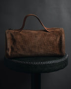 "CELINE" 00's Macadam logo engraved suede leather bag