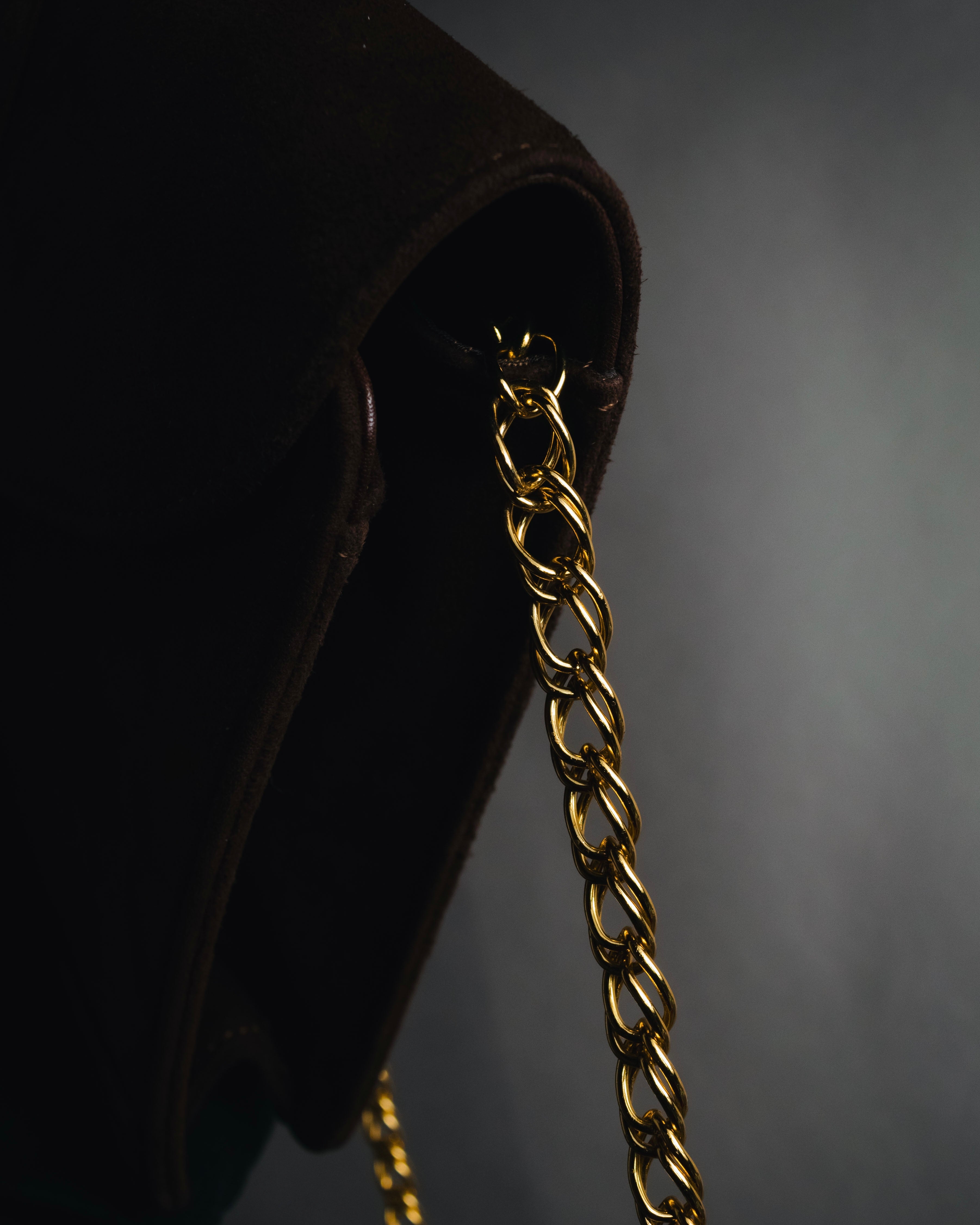 "Yves Saint Laurent" 80’s-90’s Concho suede chain shoulder bag