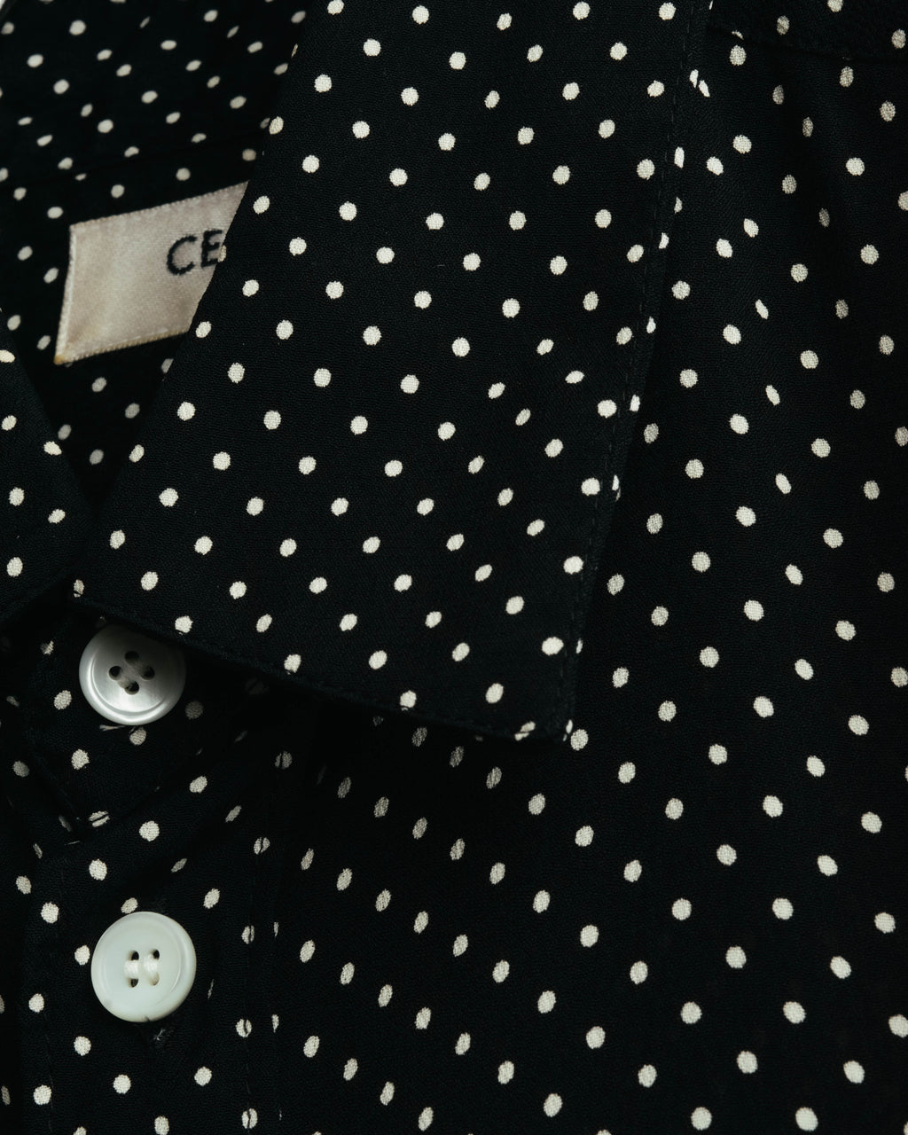 "CELINE" 2010's-2020's Polka dot viscose long sleeve shirt