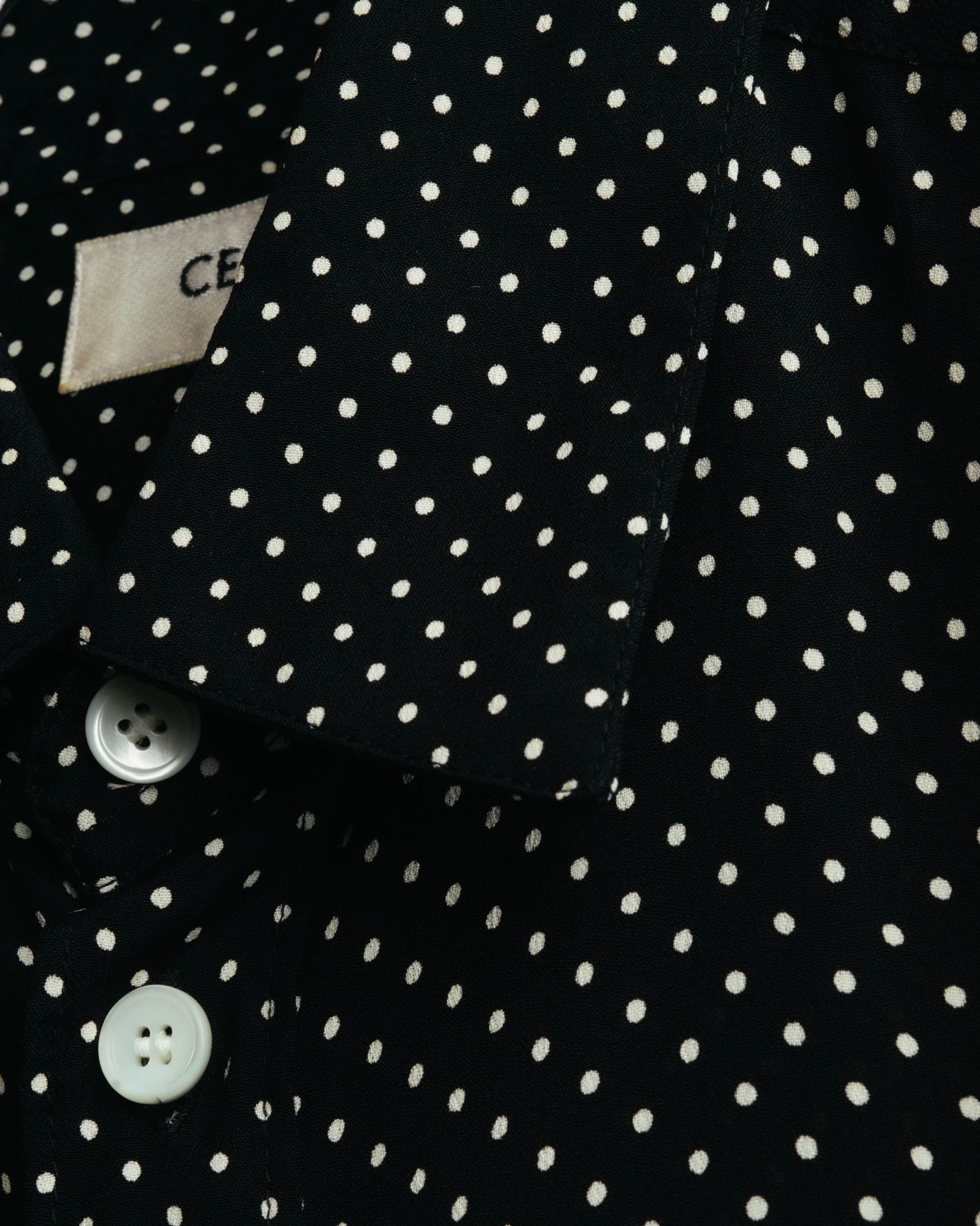 "CELINE" 2010's-2020's Polka dot viscose long sleeve shirt