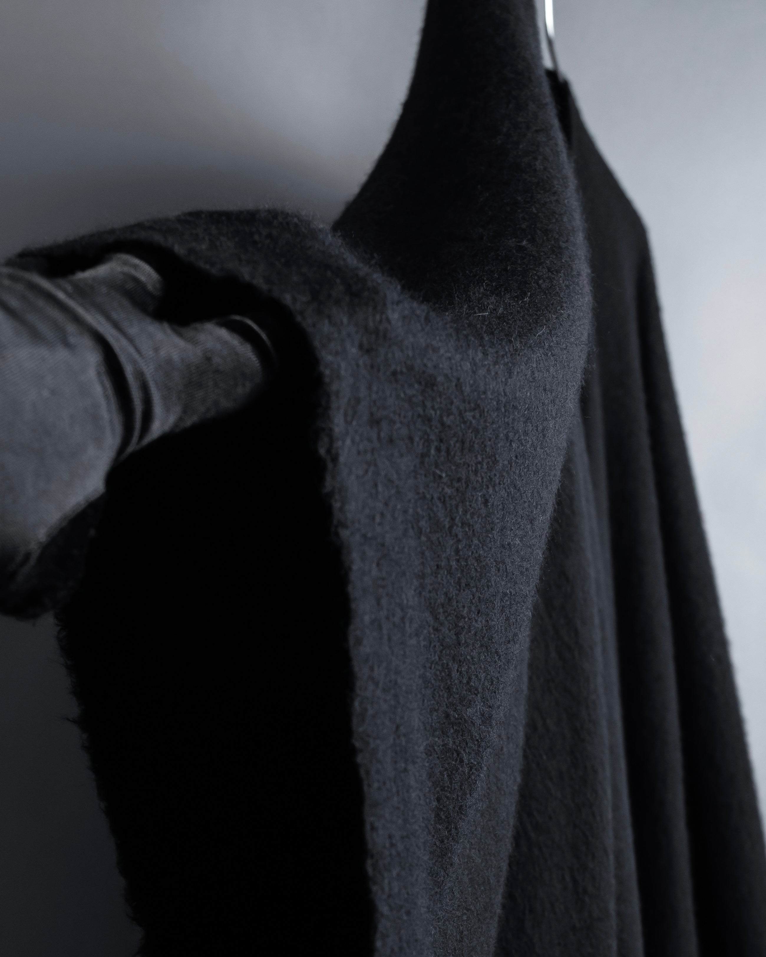 "BALENCIAGA" Fringe design open front cape