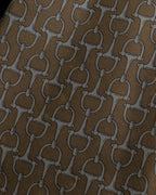 "HERMES" Horsebit motif silk necktie