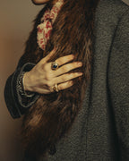-SPECIAL- "GUCCI" 00's-10's Luxurious beaver fur-collar wool overcoat