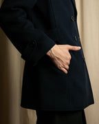 "VALENTINO" Fur collar double-breasted wool coat