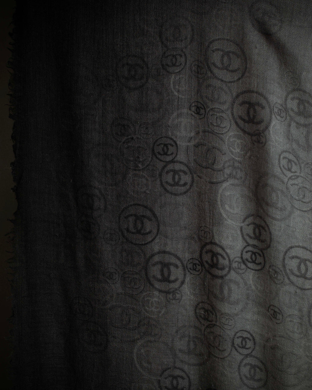 "CHANEL" Logo engraved design cashmere super large stole