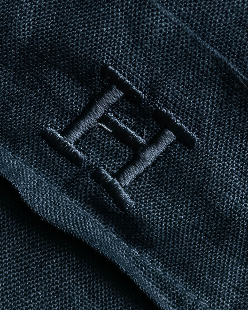 "HERMES" 90's Military detail linen long shirt dress