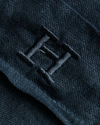 "HERMES" 90's Military detail linen long shirt dress