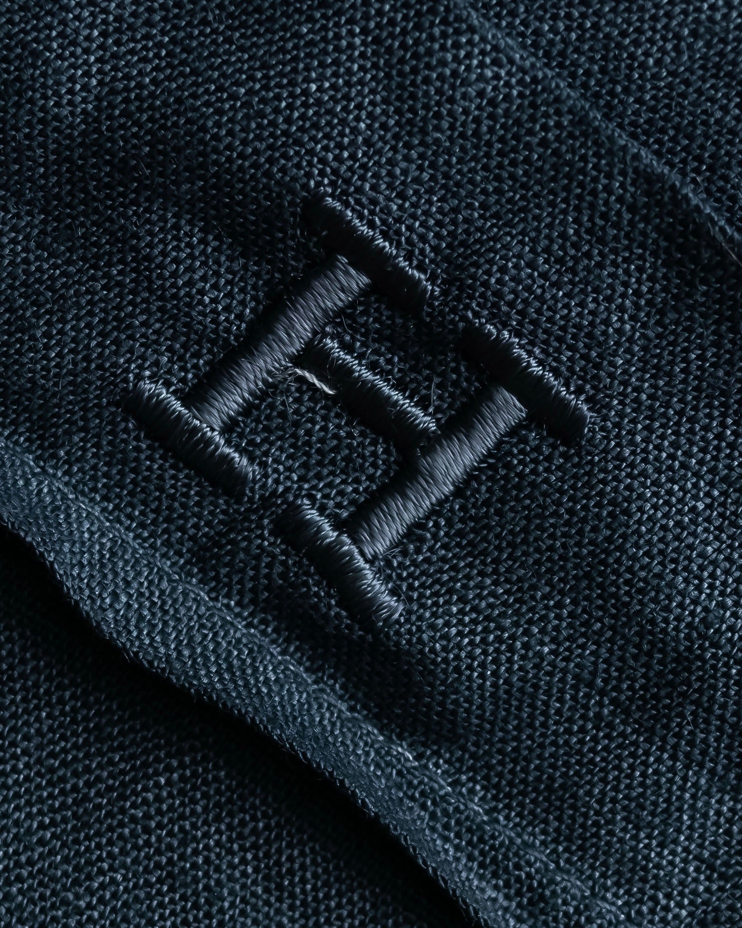 "HERMES" 90's Military detail linen long shirt dress