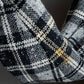 "YVES SAINT LAURENT" Monotone Madras check pattern shaped tailored jacket