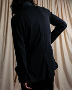 "YOHJI YAMAMOTO +NOIR" 21SS Drape panel design oversized shirt jacket