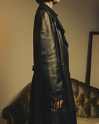 -SPECIAL- "BOTTEGA VENETA" 80's-00's Belted leather coat