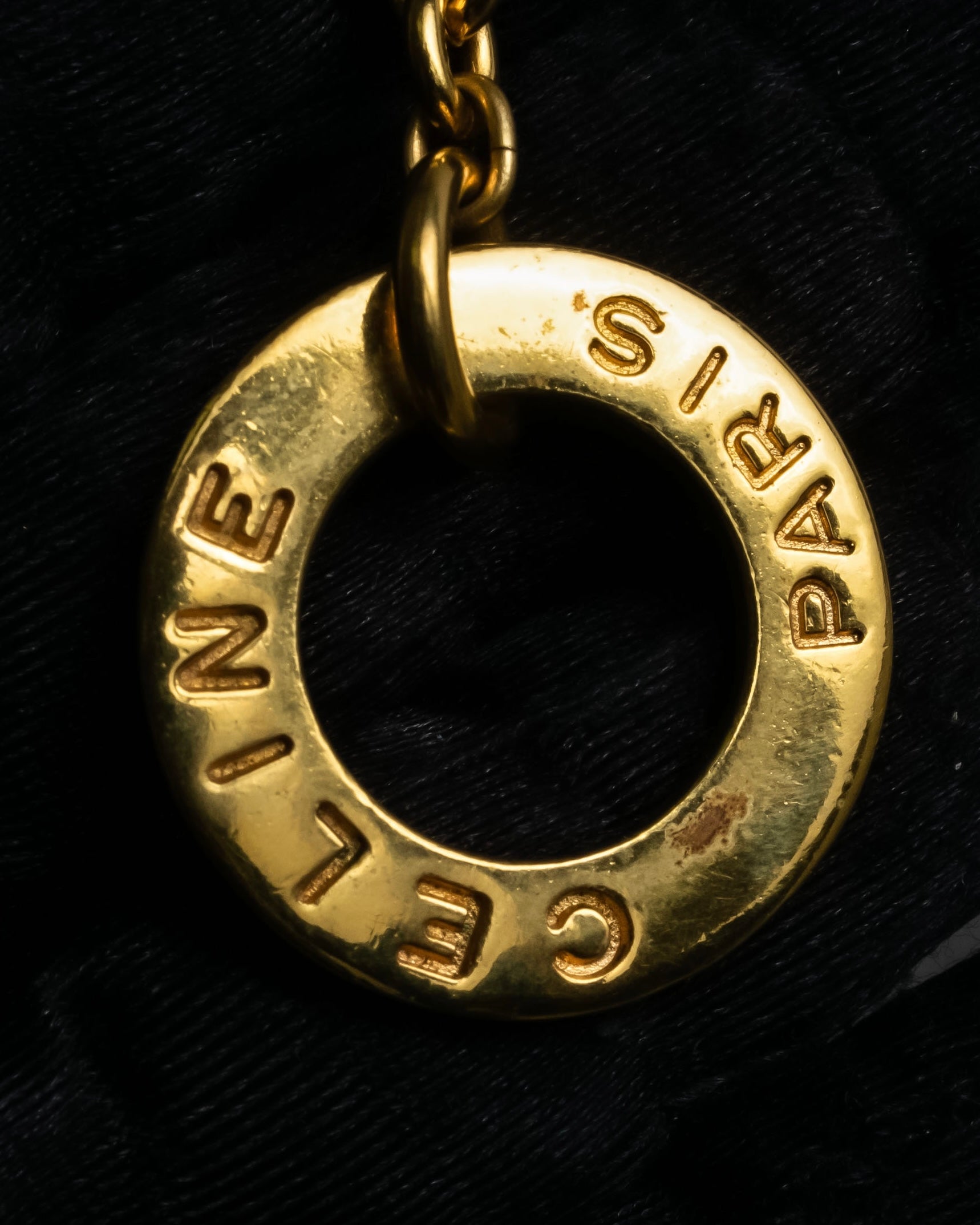 "CELINE" Moon & star top motif gold necklace