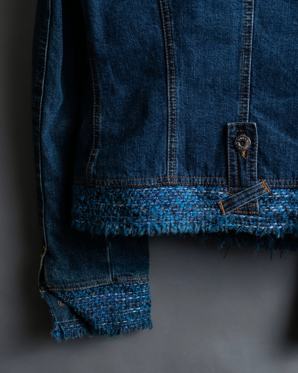 “D&amp;G” Tweed attached bijou button denim jacket