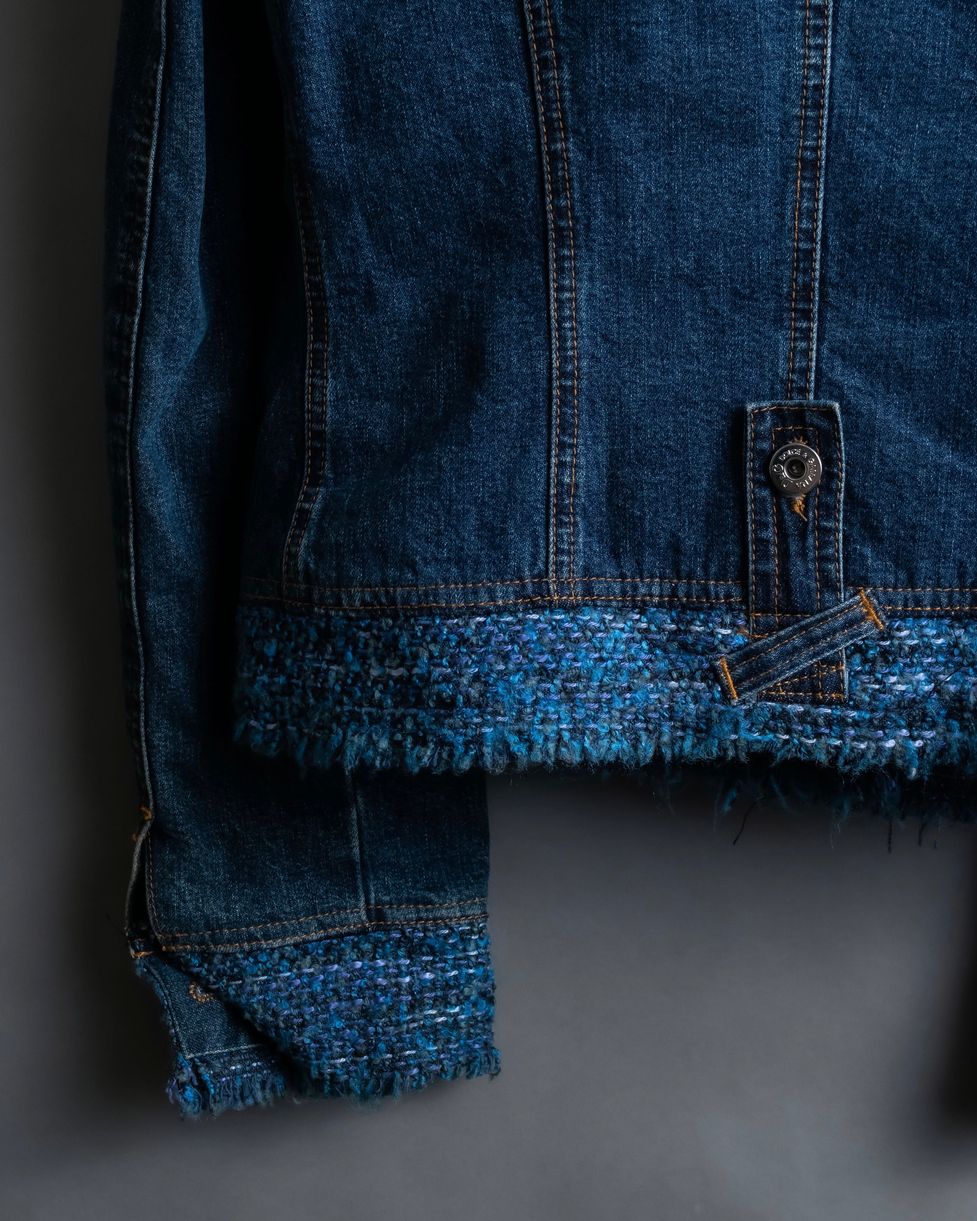 “D&amp;G” Tweed attached bijou button denim jacket