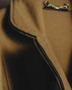 “GUCCI” 00’s-10’s Cashmere-blend leather-trimmed belted long coat