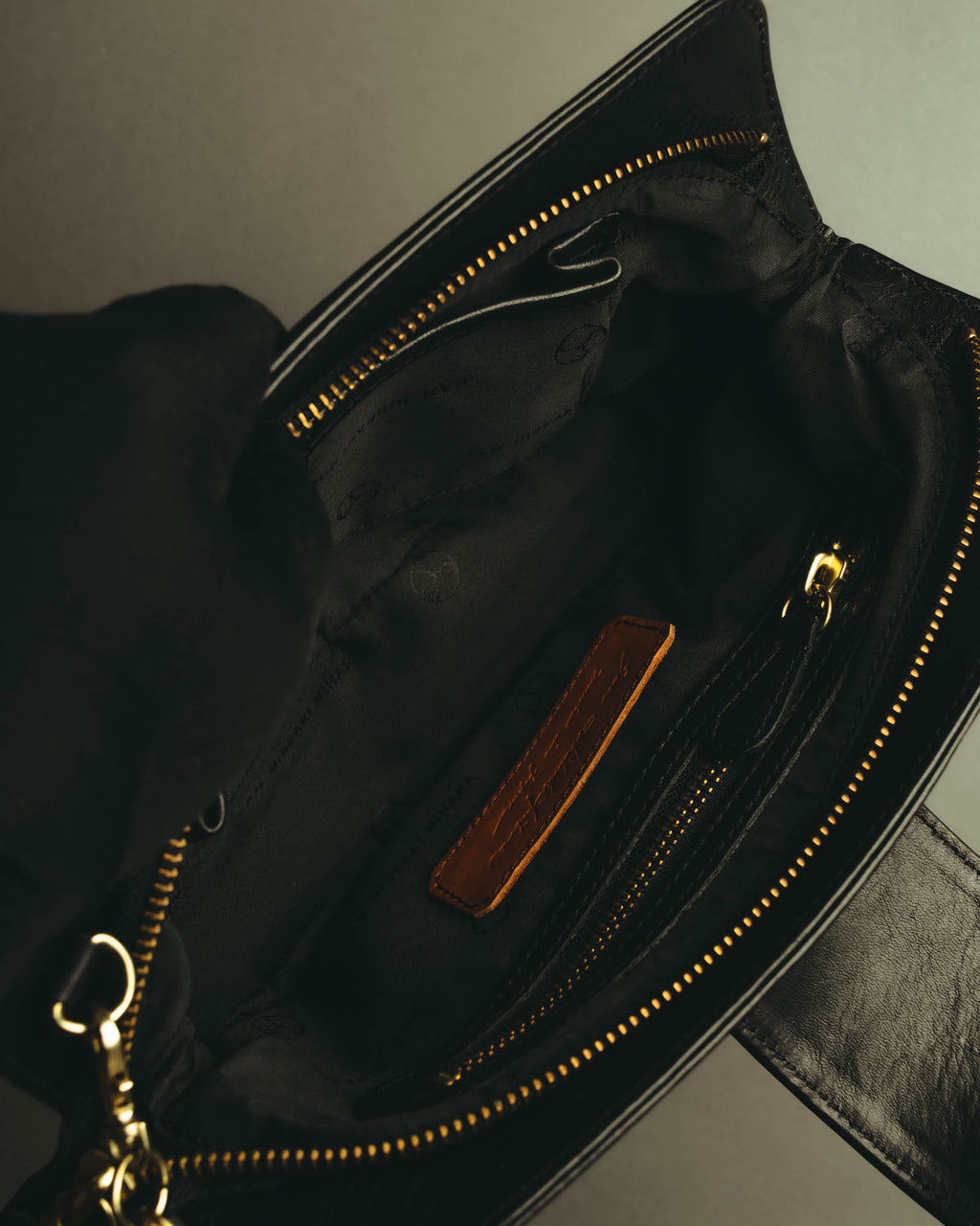 “SAN HIDEAKI MIHARA” 2000’s-2010’s black leather chain shoulder bag