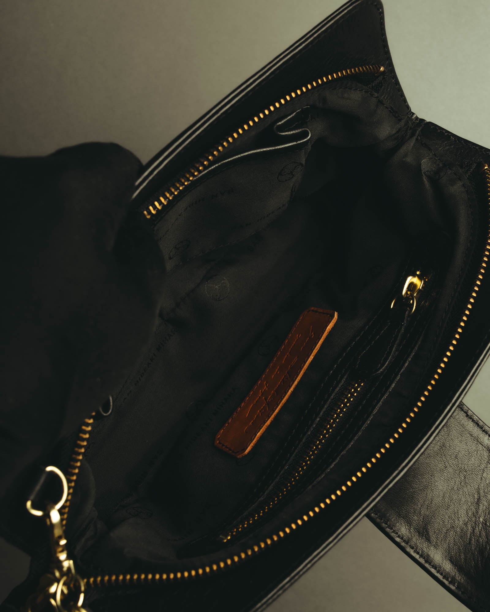 “SAN HIDEAKI MIHARA” 2000’s-2010’s black leather chain shoulder bag