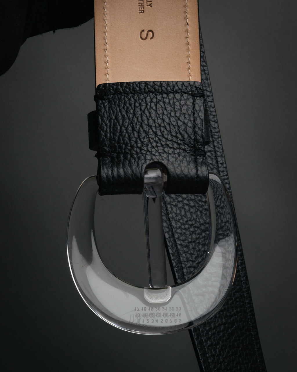 “Maison Margiela” 2016-2022 Clear calendar buckle grained leather belt