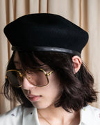 "FUMIKA UCHIDA" Leather piping design wool felt beret