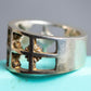 "Tiffany&Co" Silver 925 square cut edged ring