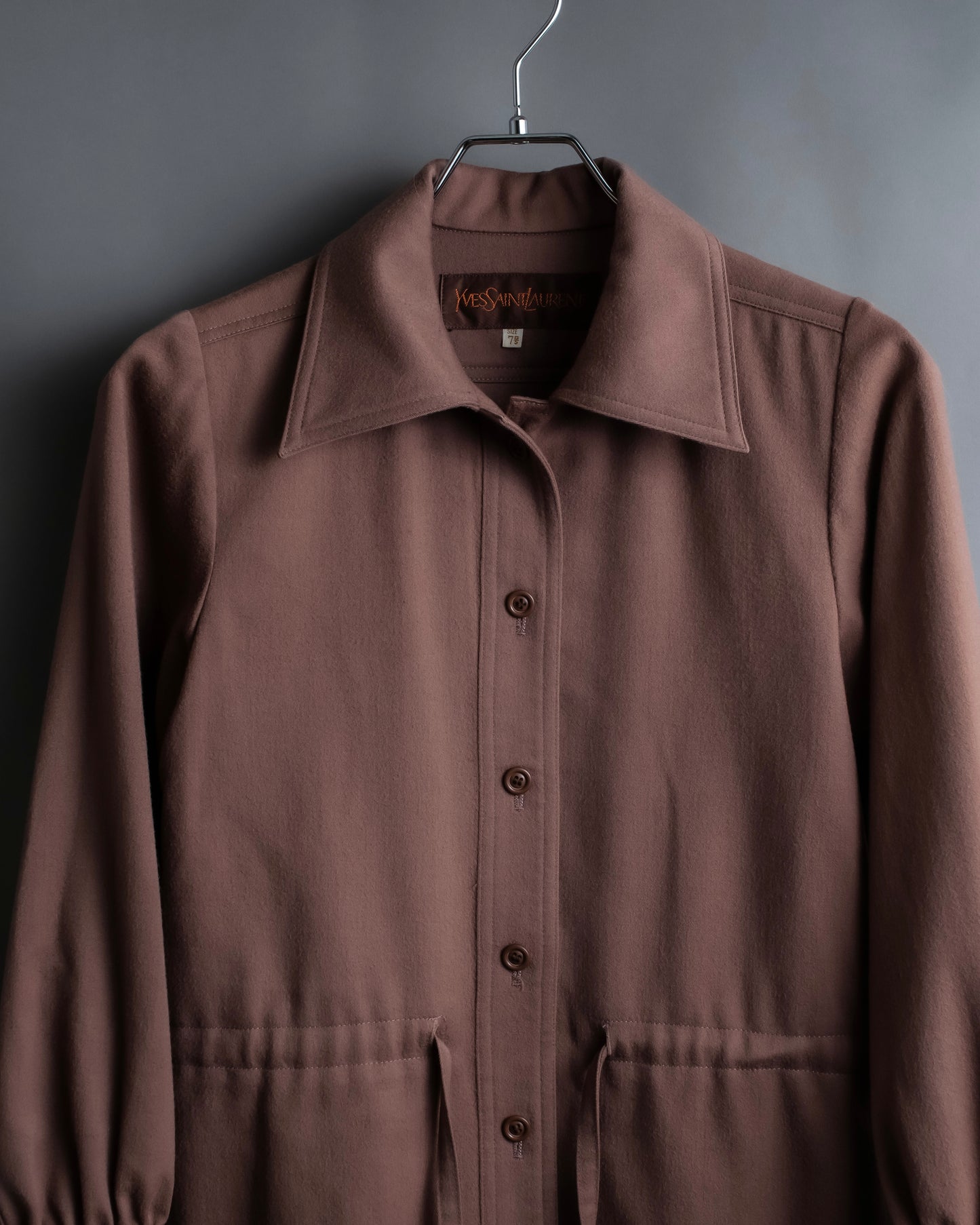 "Yves Saint Laurent" Waist-tightening detail shirt jacket