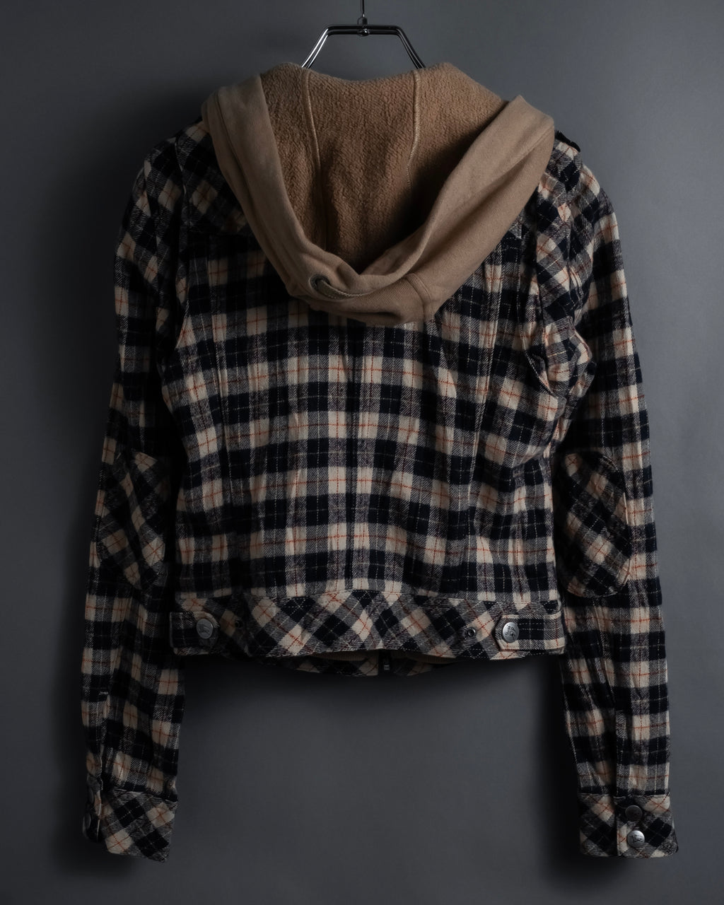 "BURBERRY Blue Label" Layered docking design hooded zip jacket