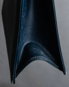 "Chloe" Trapezoid design embossed leather hand bag