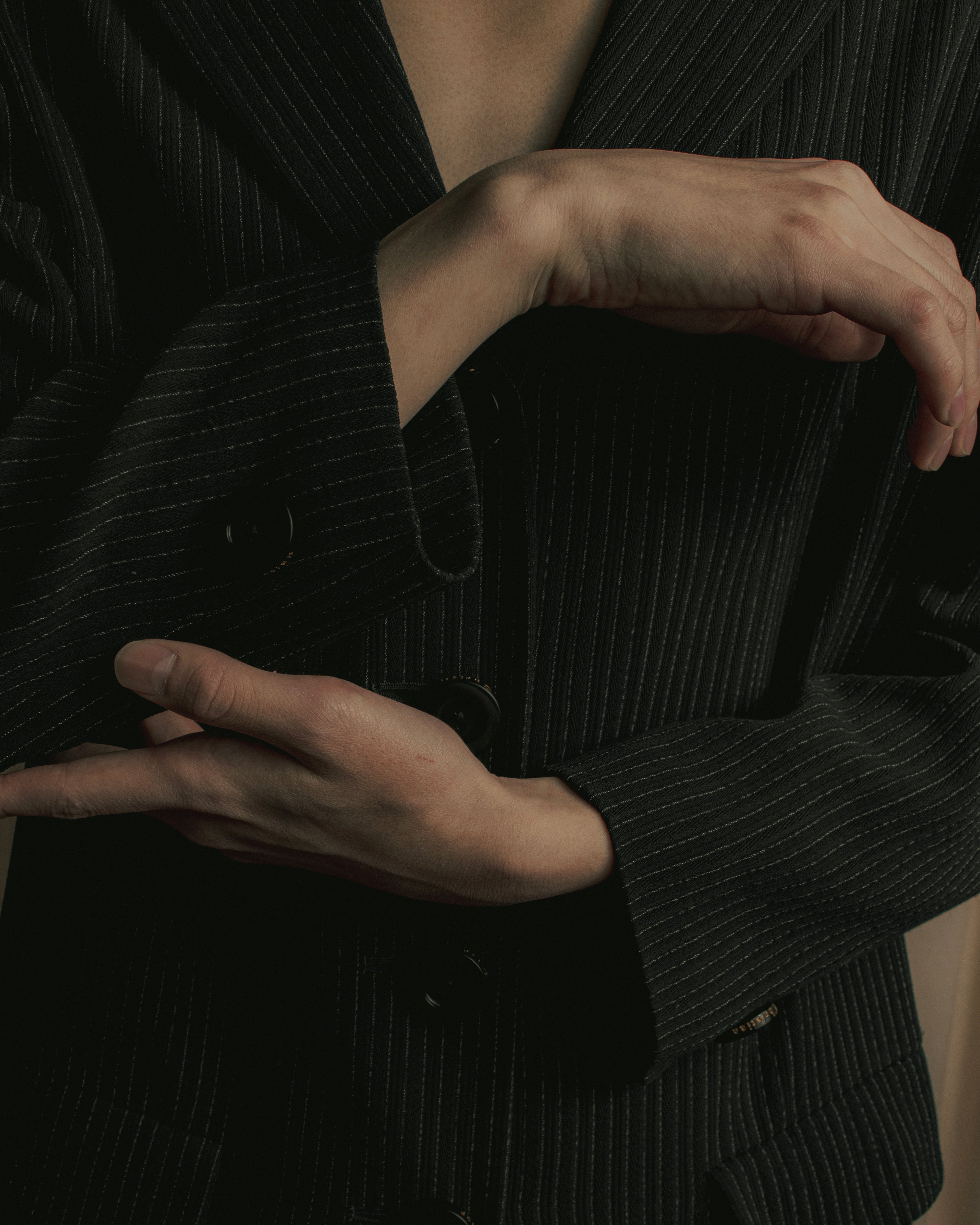 “Christian Dior” 90’s pinstriped four-button long tailored jacket