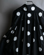"BALENCIAGA" Polka dot flying squirrel silhouette bow tie dress