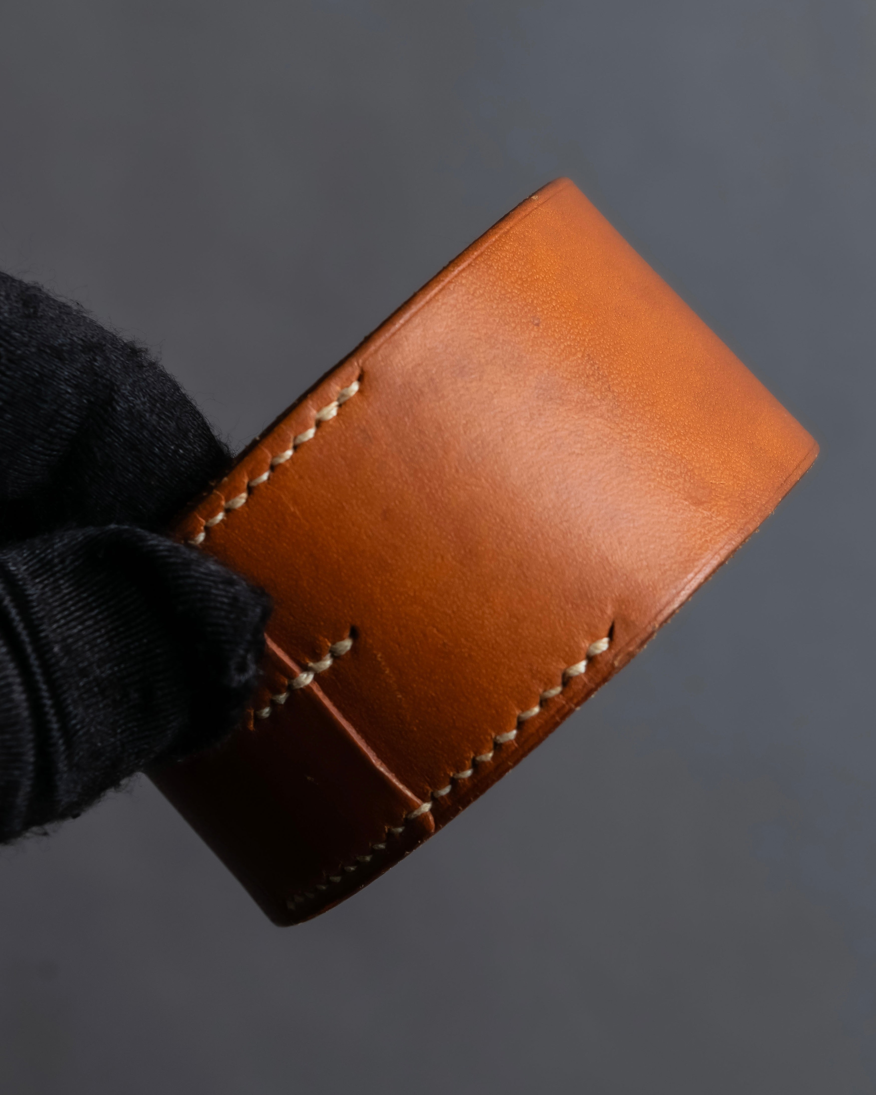 "HERMES" Camel brown color leather bangle