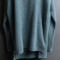 "KENZO" Dull blue oversized distressed V-neck knit