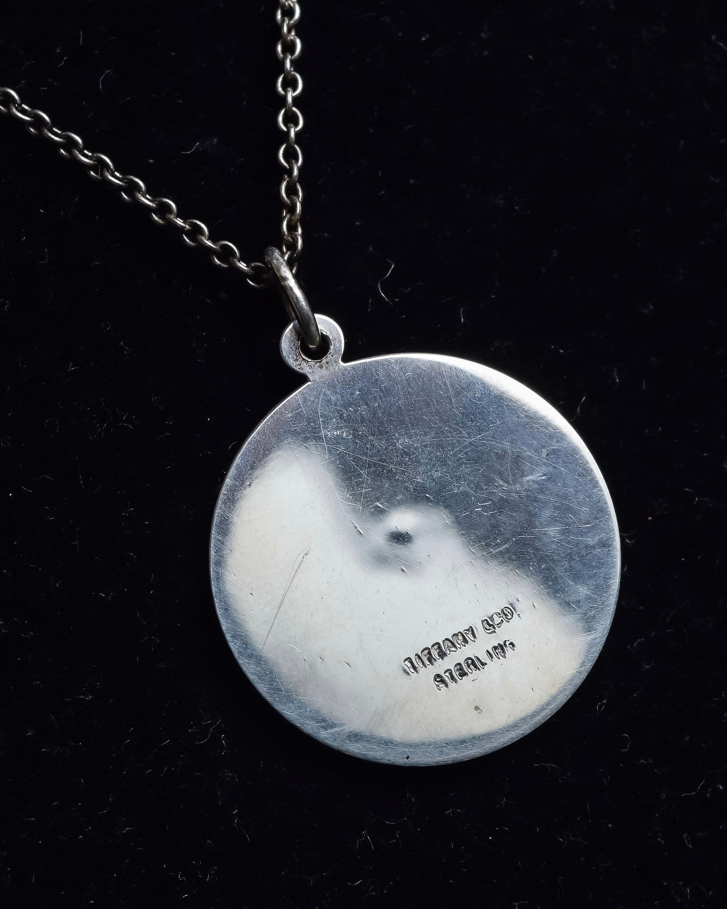 "Tiffany&Co" Olympic torch motif sterling silver necklace