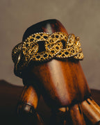 -SPECIAL- “Christian Dior” 70’s-90’s Sculptural openwork gold tone chain bracelet