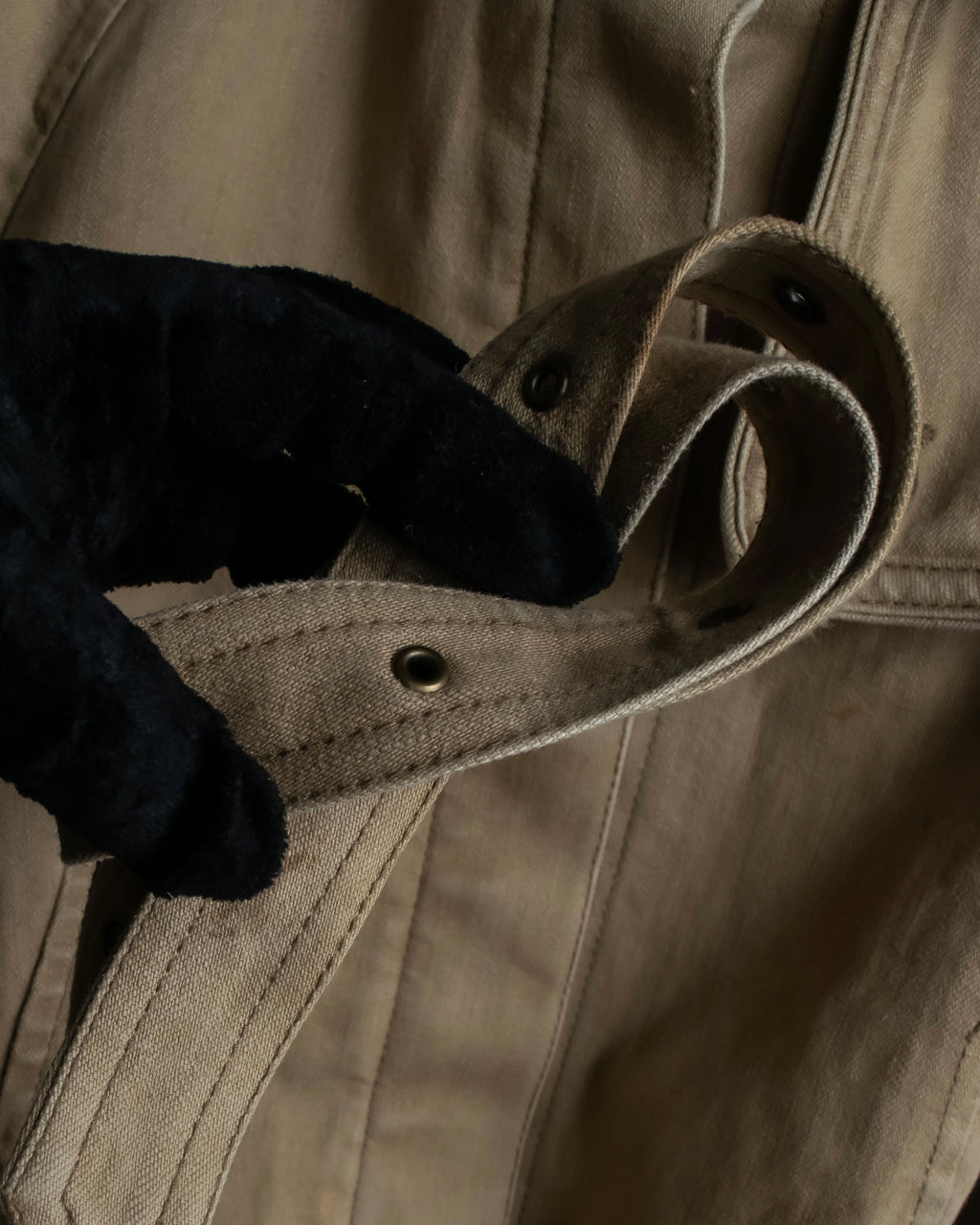 "BURBERRY" Selvedge denim trench detail jacket