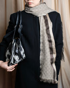 "GUCCI" GG monogram logo pattern fringe design stole