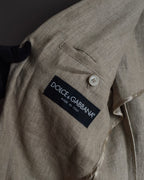"Dolce & Gabbana" Raw edge frayed linen tailored jacket
