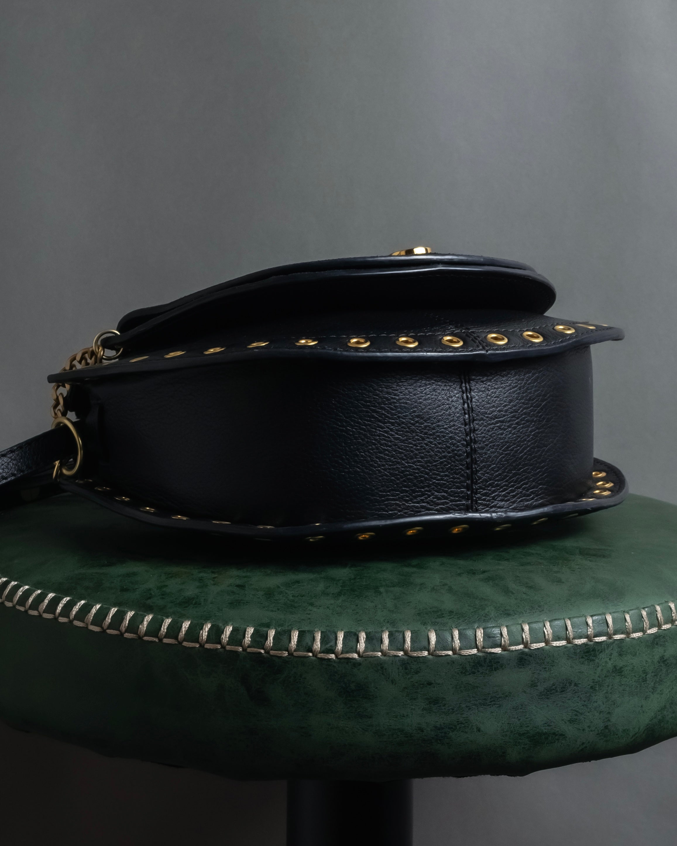 "See by Chloé" Half-moon grommet-detail suede shoulder bag