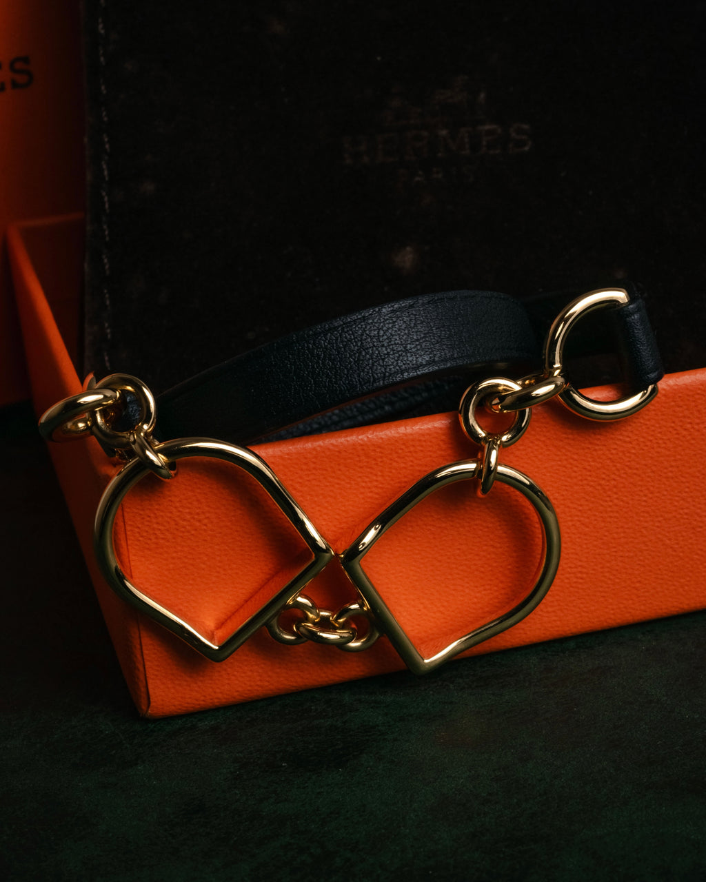 “HERMES“ 90’s Stirrup motif double tour bracelet